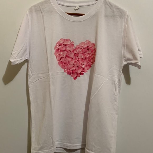 Women's Floral Heart T-Shirt - White - Picture 2 of 4